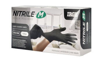 GUANTI MONOUSO IN NITRILE IRGE 100PZ. TAGLIA M NERO