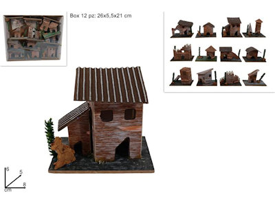 SCENARIO CASETTA SU BASE IN CONF. 12PZ.CM.8x5x6 DUESSE PEZZI 12