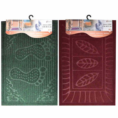 TAPPETO ZERBINO CM.40x60 RETTANGOLARE LEAF KASAVIVA