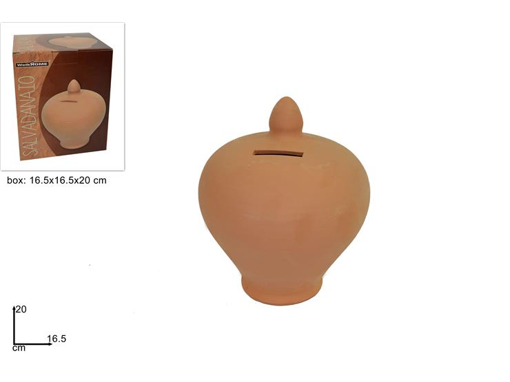 SALVADANAIO IN CERAMICA CLASSICO MARRONE CM.16xH.20 DUESSE