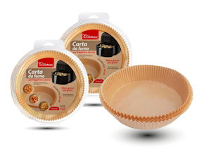 CARTA FORNO PER FRIGGITRICE AD ARIA SAGOMA ROTONDA CM.16,5x4,5 CONF.50PZ. SETABL