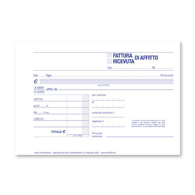 RICEVUTE BLOCCO DI AFFITTO CM.11x16 2 COPIE NIKOFFICE