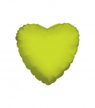 PALLONCINO MYLAR SAGOMA CUORE MONOCOLORE VERDE LIME 18 POLLICI