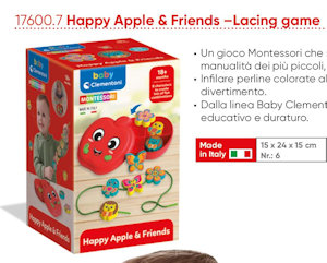 BABY GIOCO MONTESSORI HAPPY APPLE & FRIENDS 18+ MESI 17600 CLEMENTONI