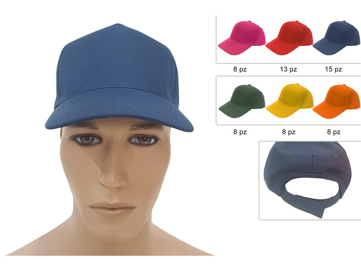 CAPPELLO CLASSICO CON VISIERA MONOCOLORE REGOLABILE DUESSE