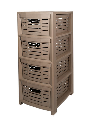 CARRELLO IN PLASTICA UNIKO 4 CASSETTI CM.36x28x67 TORTORA BELLI E FORTI