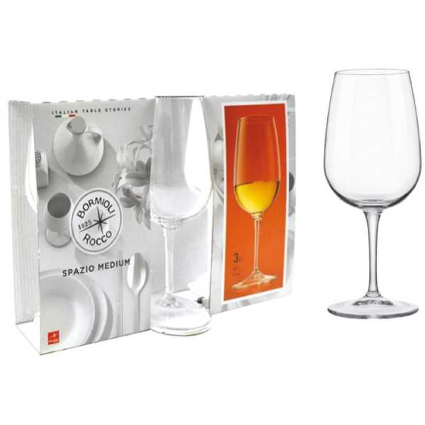 BICCHIERE CALICE VINO ROSSO 50CL. SET. 3PZ.VETRO SERIE SPAZIO LARGE BORMIOLI