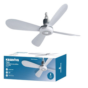 VENTILATORE DA SOFFITTO PORTATILE 4 PALE CM.42 CAVO 1,6MT. KASAVIVA