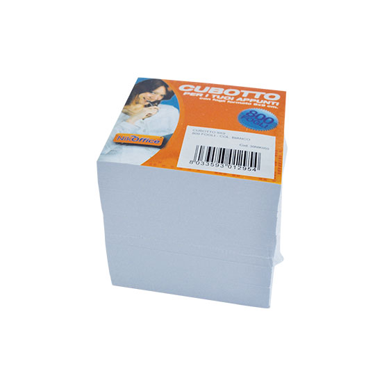 BLOCCO CUBOTTO CM.9x9 FOGLI BIANCHI NIKOFFICE