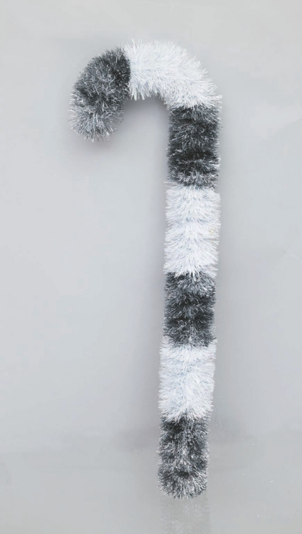 BASTONE IN PVC CM.45 DECORATO CON FILO ARGENTO METAL E BIANCO AP-48763 EURONATAL