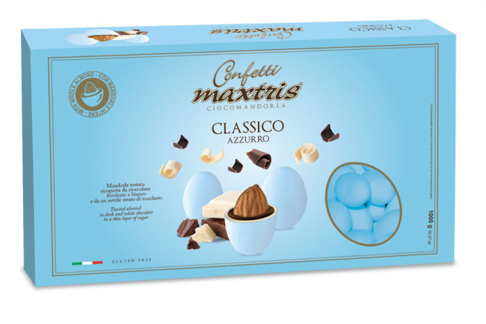 CONFETTI MAXTRIS CIOCOMANDORLA CLASSICO MINI 1KG. CELESTI MANDORLA RICOPERTA DI