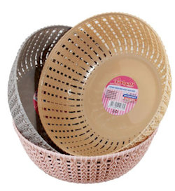 CESTINO DA TAVOLA IN PLASTICA TONDO CM.D.24 COLOR FATIGATI