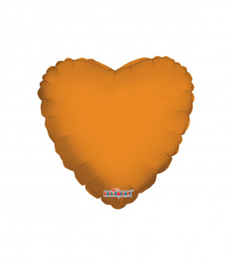 PALLONCINO MYLAR SAGOMA CUORE MONOCOLORE ARANCIO 18 POLLICI