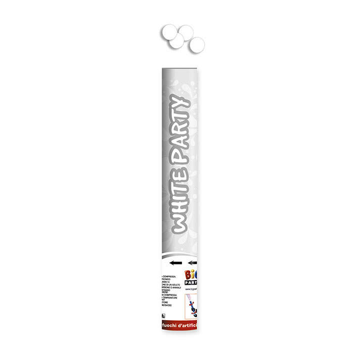 TUBO SPARA CORIANDOLI CM.40 BIANCO BIGPARTY