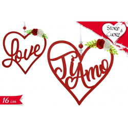 PENDAGLIO IN LEGNO CUORE CM.16 CON SCRITTE GOLDEN