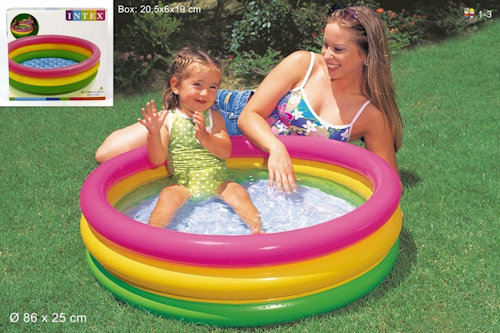 PISCINA GONFIABILE 3 ANELLI TONDA C CM.86x25 FONDO GONFIABILE INTEX 58924