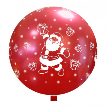 FESTA BABBO NATALE PALLONCINI 33 POLLICI  ROSSO 63 SCRITTA BIANCA CONF.100PZ.