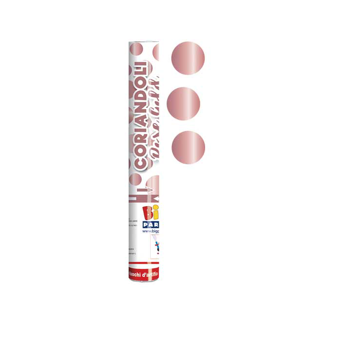 TUBO SPARA CORIANDOLI CM.40 ROSA GOLD METAL BIGPARTY