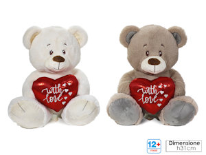 PELUCHE ORSO SEDUTO CON CUORE CON SCRITTA WITH LOVE CM.31 718707 GENERAL