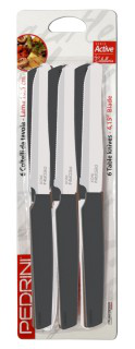 POSATE COLTELLO DA TAVOLA CONF.6 PZ. NERI PEDRINI