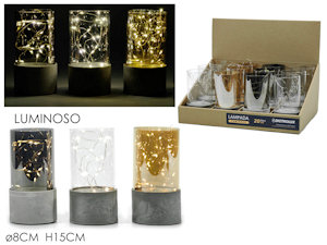 LAMPADA LUMINOSA CON LUCINE LED CILINDRO CM.D.8xH.15 632527 GENERAL