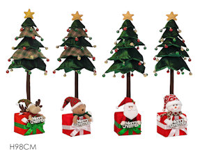 ALBERO DI NATALE IN VELLUTO CM.H.98 SU BASE PACCO REGALO 439904 GENERAL