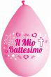 FESTA BATTESIMO ROSA PALLONCINI 10 POLLICI  CM.26 CONF.8PZ. VALVOLA SOPRA