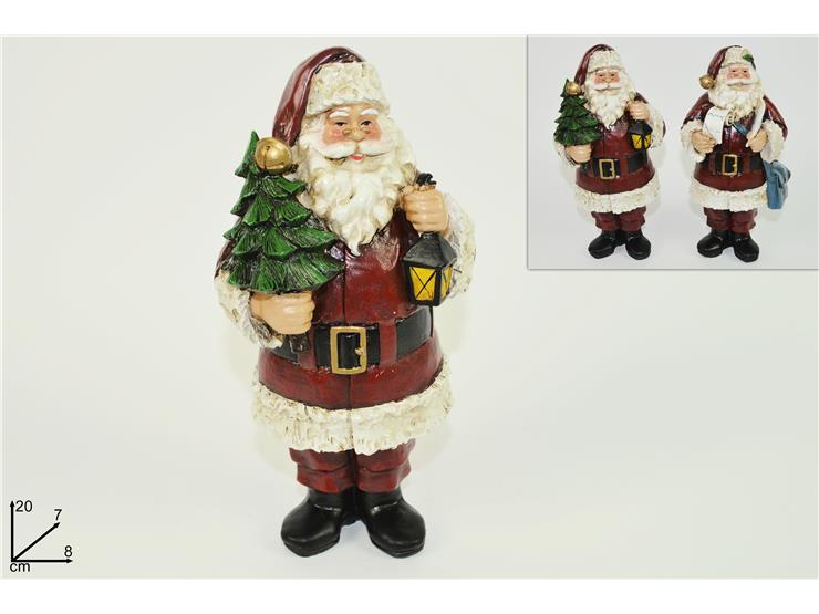 PERS. BABBO NATALE IN CERAMICA CM.H.20 CON ALBERELLO DUESSE