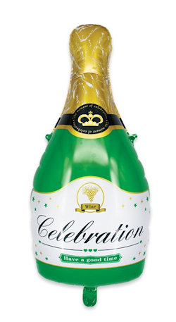 PALLONCINO MYLAR SAGOMA SOGGETTO BOTTIGLIA DI CHAMPAGNE 40 POLLICI BIGPARTY