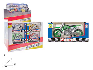 AUTO MODELLINO MOTO 1:24 DA CROSS ENDURO IN METALLO MAZ