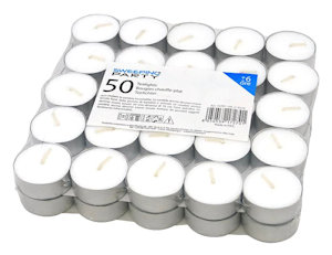 CANDELA TEALIGHT BIANCA CONF.50PZ. SWEEPING