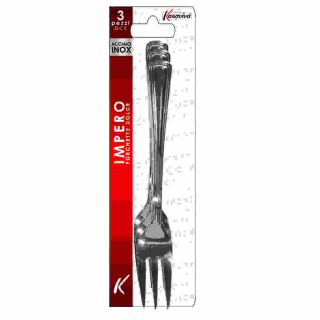 POSATE FORCHETTA PER DOLCE CONF.3PZ INOX 18 IMPERO KASAVIVA