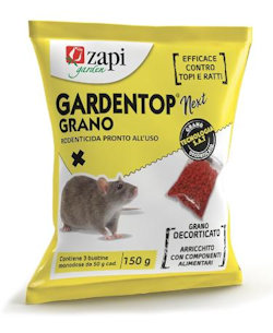 ESCA PER TOPI IN GRANO DECORTICATO GARDENTOP ROSSO CONF. DA 150GR. IN 3 BUSTINE