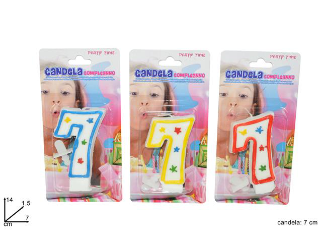 CANDELINA 3 COLORI N.7 IN BLISTER DUESSE