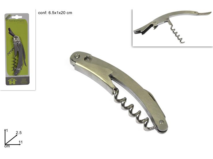 UTENSILE CAVATAPPI CON APRIBOTTIGLIA IN ACCIAIO 3 IN 1 DUESSE
