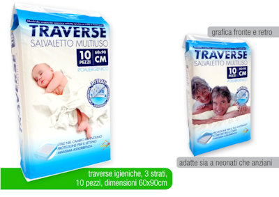 MONOUSO TRAVERSE IGIENICHE CM.60x90 FARMALINE CONF.10PZ.