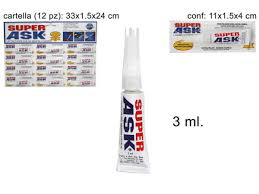 COLLA SUPER ASK 3ML SU CARTELLA PEZZI 12