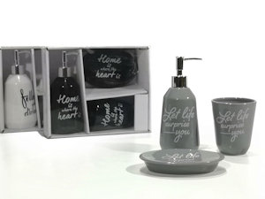 BAGNO SET 3 PZ. CERAMICA CON SCRITTE 706114 GENERAL