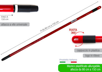 MANICO ALLUNGABILE IN METALLO FINO A 1,5 MT IRGE