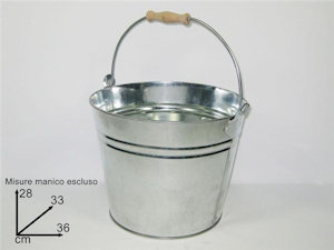 SECCHIO IN ACCIAIO lt. 15 CON MANICO DUESSE