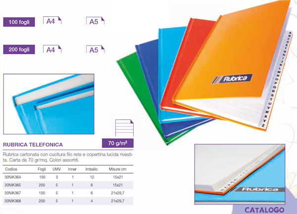 RUBRICA QUADERNO 100FF CARTONATA RIGATURA 1 RIGO NIKOFFICE
