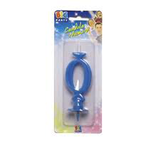 CANDELINA CON PIEDINO CELESTE N.0 IN BLISTER CON PIEDINO