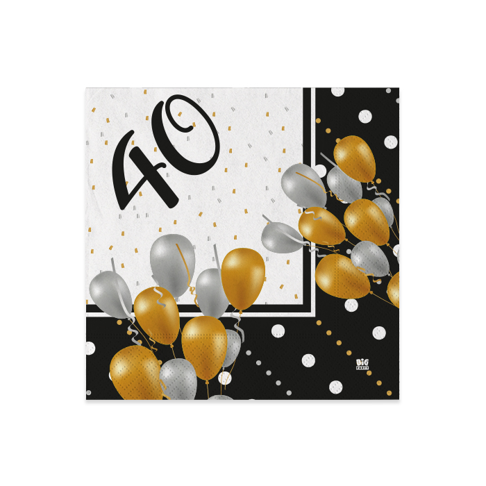40 ANNI PRESTIGE TOVAGLIOLI CM.25x25 CONF.20PZ. BIGPARTY