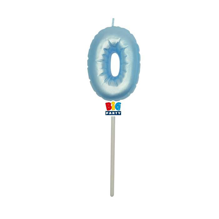 CANDELINA CERA BALLON CM.13 CELESTE PERLA N.0 BIGPARTY