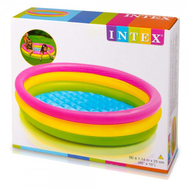 PISCINA GONFIABILE 3 ANELLI TONDA CM.114x25 FONDO GONFIABILE INTEX 57412