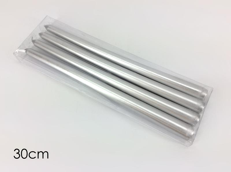 CANDELA CLASSICA LISCIA CM.30 ARGENTO CONF. DA 4PZ 411658 GENERAL