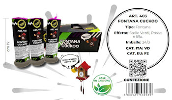 PETARDO FONTANA CUCKOO CONF. DA 3PZ. CM.H.17 ART.403