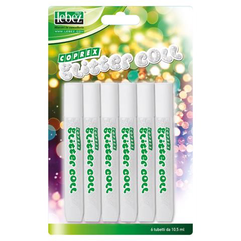 PORPORINA CON COLLA GLITTER  10ML. CONF. 6PZ. BIANCA LEBEZ