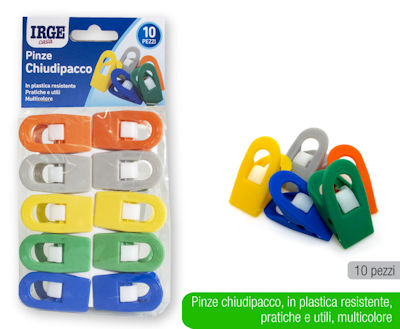 CHIUDIPACCO PINZE CLIK CLAK CONF.10PZ. SU BLISTER IRGE