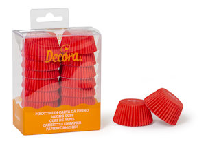 PIROTTINI ROSSO MINI MUFFIN 32x22 MM CONF.200PZ. DECORA